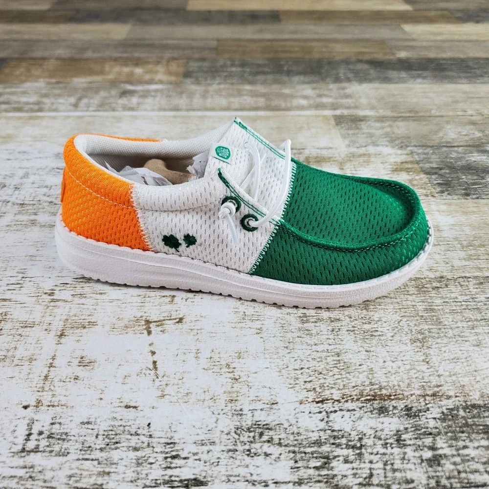 Hey Dude Wally Youth Slip On Shoes Sz 13 C13 Ireland St Patrick's Day Celtic